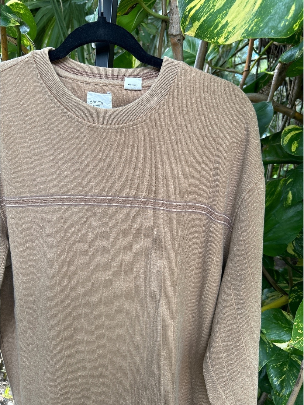 Arrow Men's XL Beige Cotton Polyester Pullover Sweater
